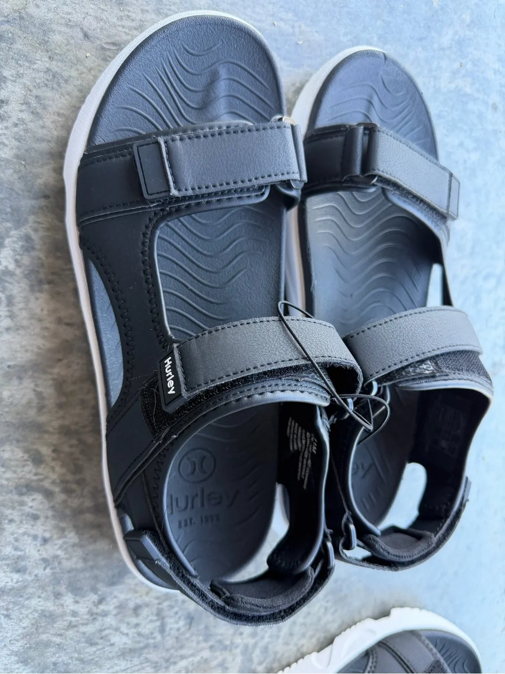 Hurley Mens Black Sport Sandals with White Sole